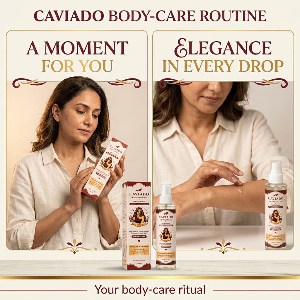 CAVIADO body-care routine illustration